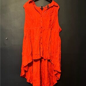 Torrid Fiery Red Button-Up Blouse 4x